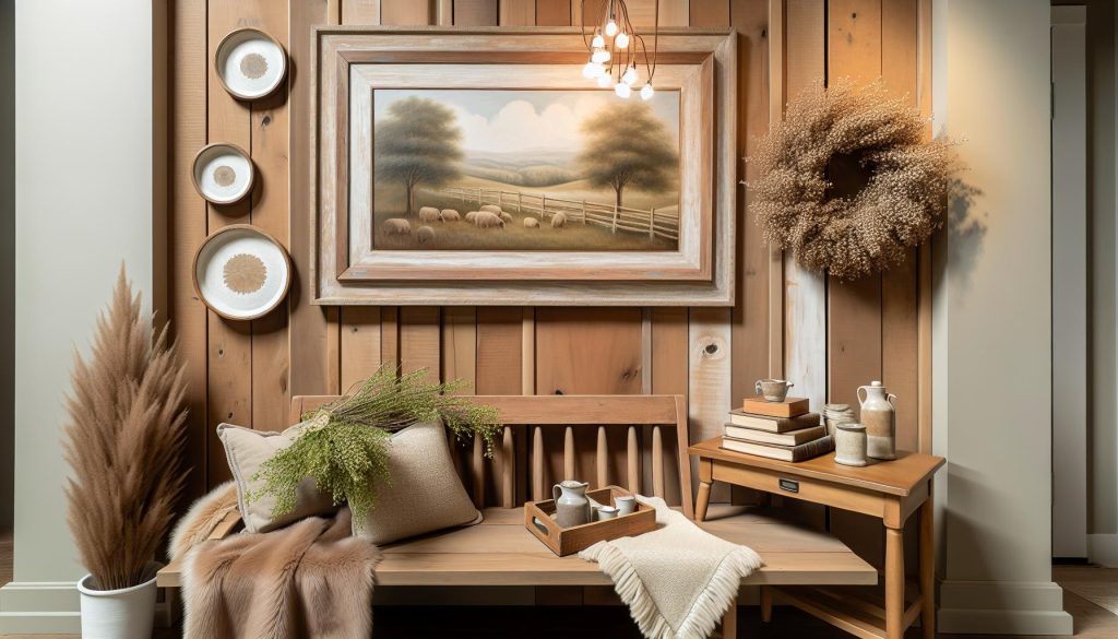 How to Decorate a Large Wall with Rustic Cottage Art