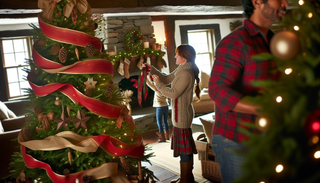 How to Decorate a Tree with Ribbon: Country Cottage Christmas Magic