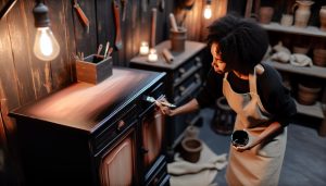 Cozy Home Decor, Cottage Lifestyle & DIY Projects | TwoStoryCottage.com 17 How to Apply Black Glaze on Furniture: Dark Cottage Drama