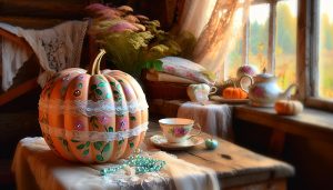 How to Decorate a Pumpkin with Charming Cottage Style